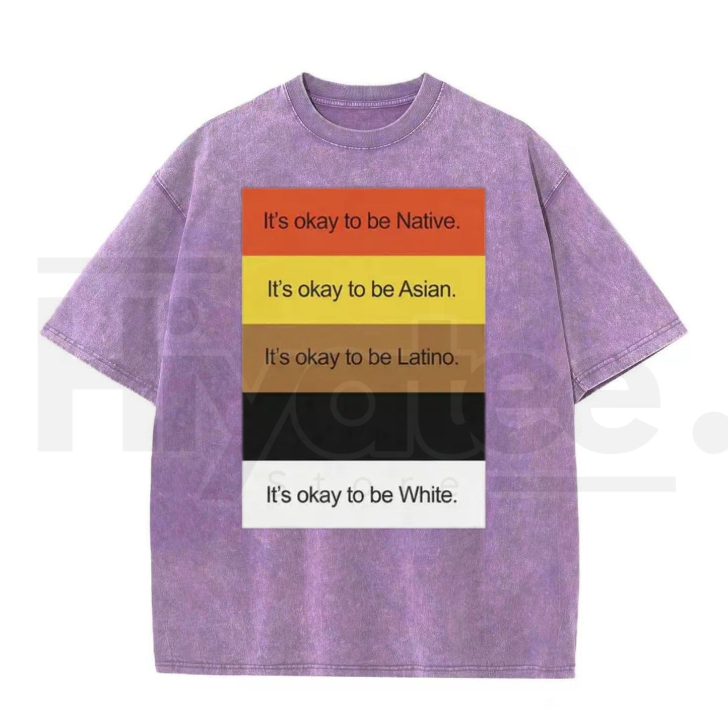 IT'S OKAY TO BE... Funny Vintage Washed T-Shirt – Retro Oversized Graphic Tee - Hiyatee