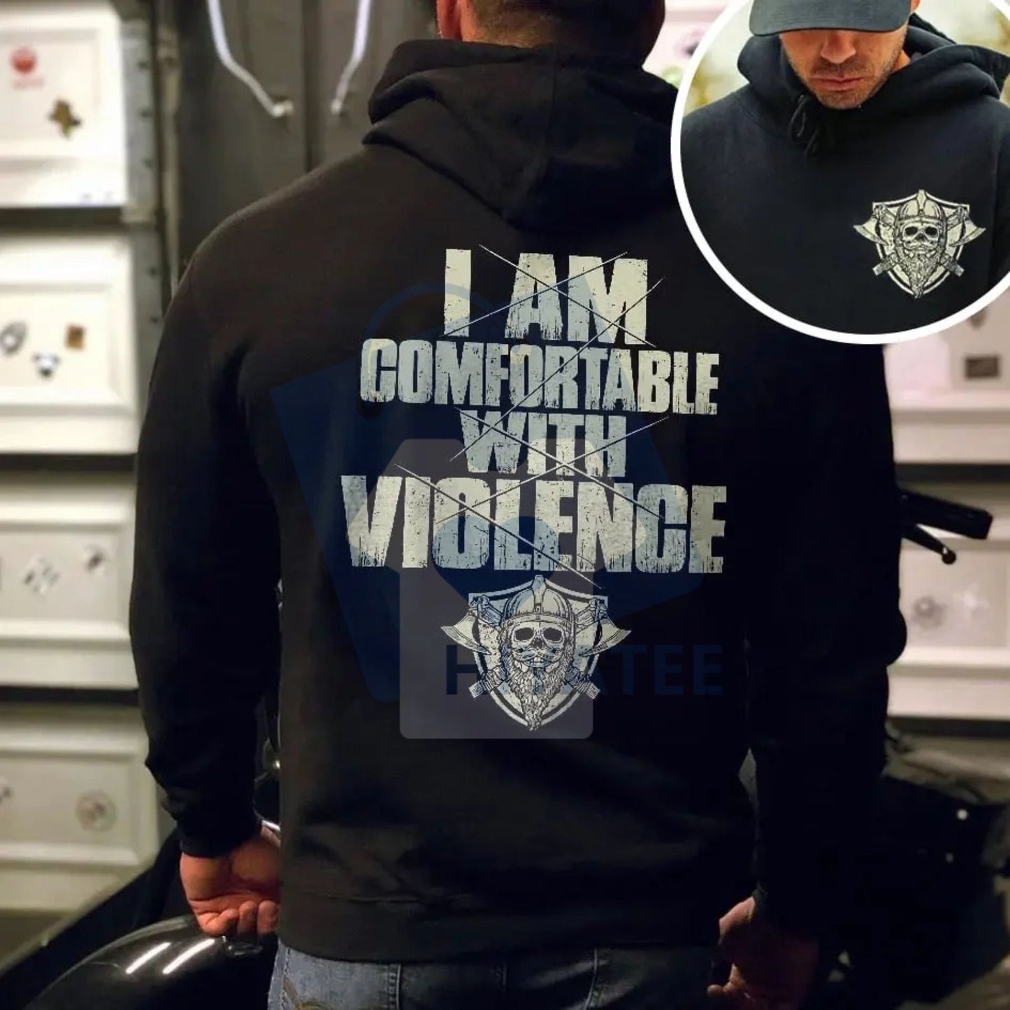 "I Am Comfortable With Violence" Hoodie - Hiyatee