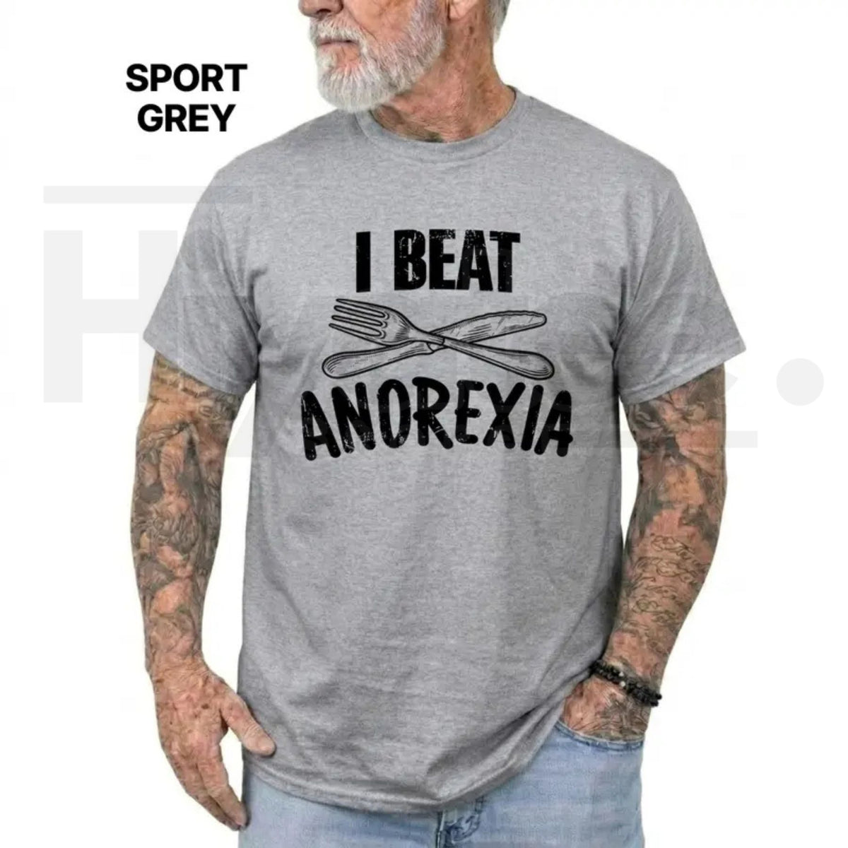 I Beat Anorexia T-Shirt – Dark Humor Sarcastic Graphic Tee - Hiyatee