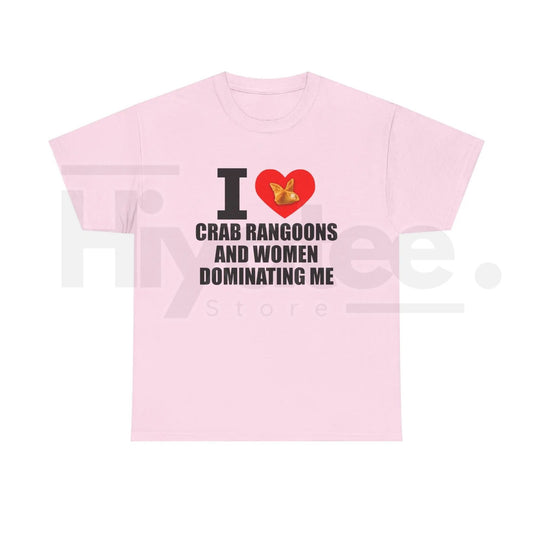 "I Heart Crab Rangoons" – Funny Ironic Meme Streetwear Graphic Top - Hiyatee