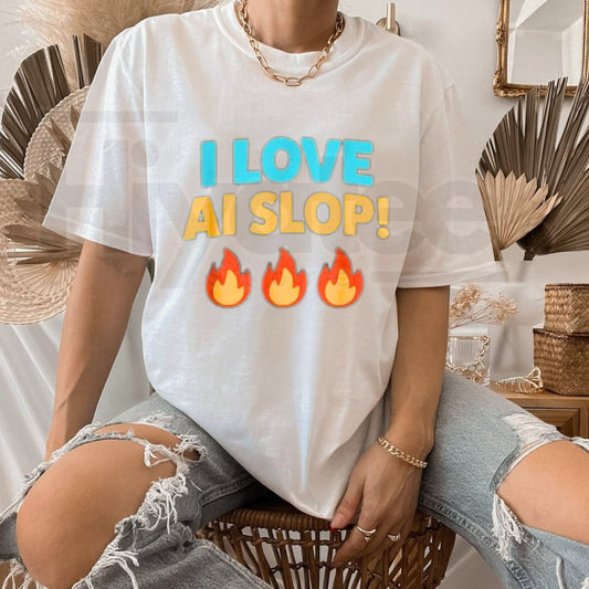 I Love AI Slop T-Shirt – Funny Internet Meme Unisex Graphic Tee - Hiyatee