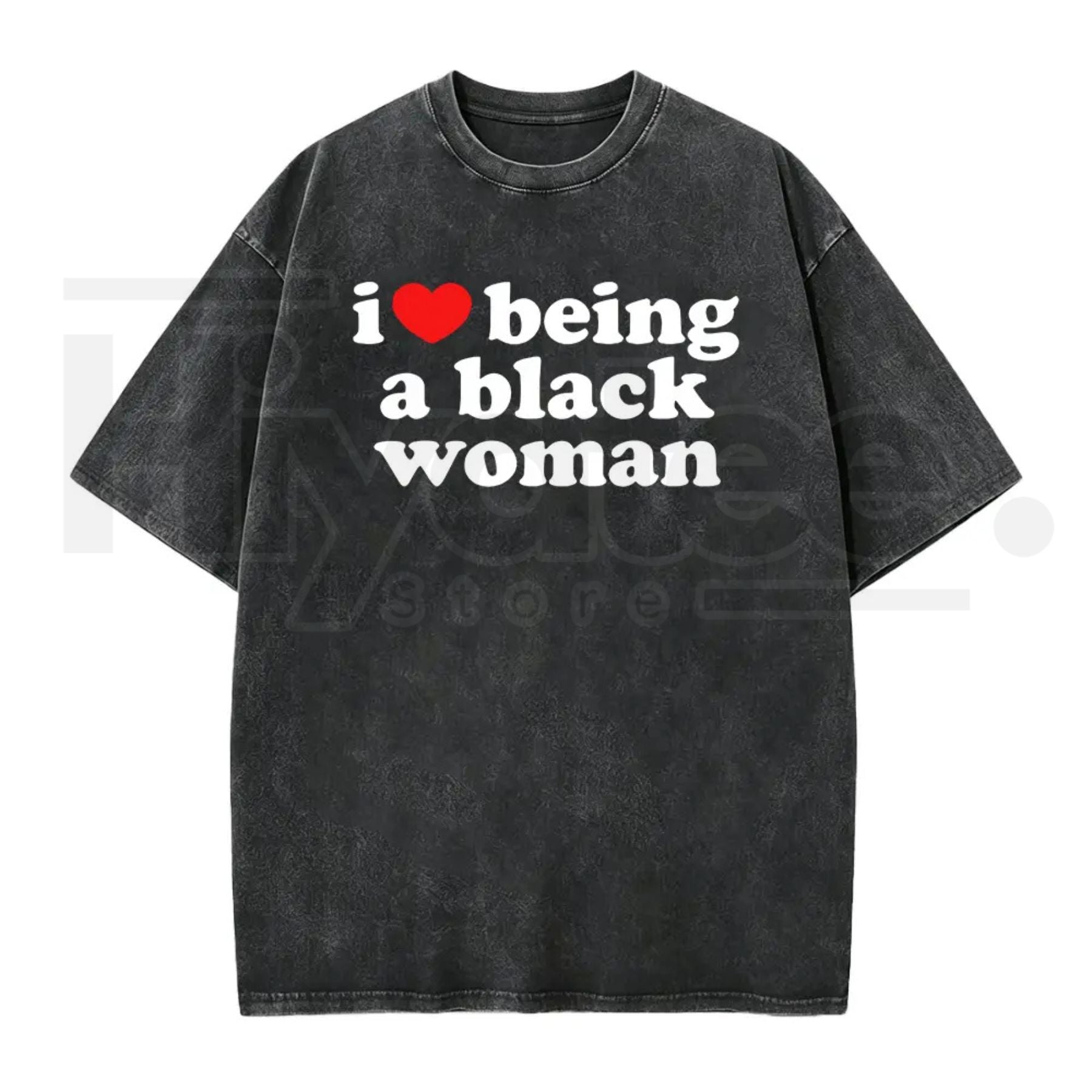 I Love Being A Black Woman Vintage Washed Tee – Empowerment Graphic Oversized T-Shirt - Hiyatee