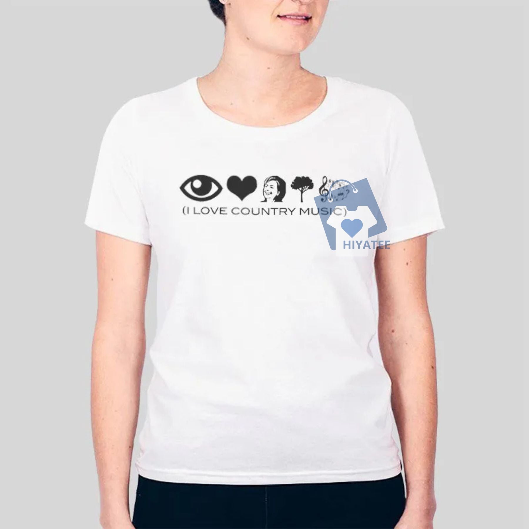 I Love Country Music Shirt – Funny Anti-Hillary Political Tee for Men & Women-Hiyatee