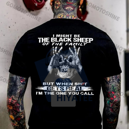 "I MIGHT BE THE BLACK SHEEP OF THE FAMILY" Skull T-Shirt – Classic Cotton Men's Tee - Hiyatee