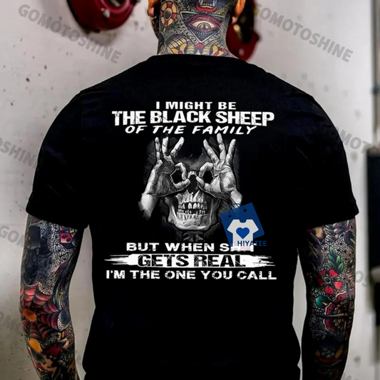 I Might Be the Black Sheep of the Family T-Shirt – Skull Graphic Tee, Rebellious Humor Shirt, Unisex Cotton Top - Hiyatee