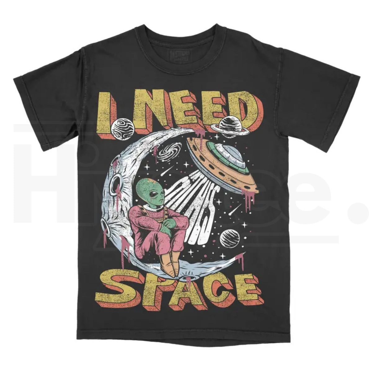 I Need Space T-Shirt – Gothic Alternative Graphic Tee, Oversized Vintage Aesthetic Shirt - Hiyatee
