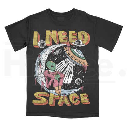I Need Space T-Shirt – Gothic Alternative Graphic Tee, Oversized Vintage Aesthetic Shirt - Hiyatee
