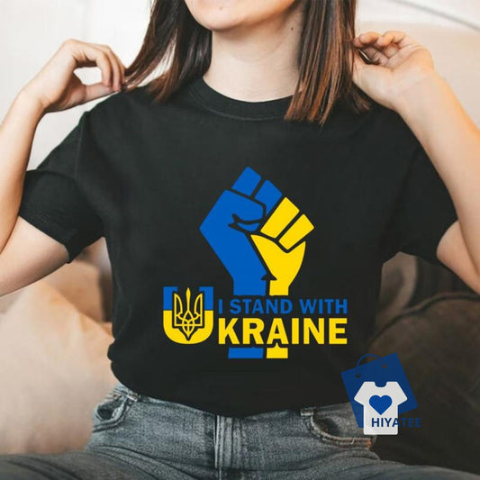 I Stand With Ukraine T-Shirt – Show Your Support for Freedom & Peace!-Hiyatee