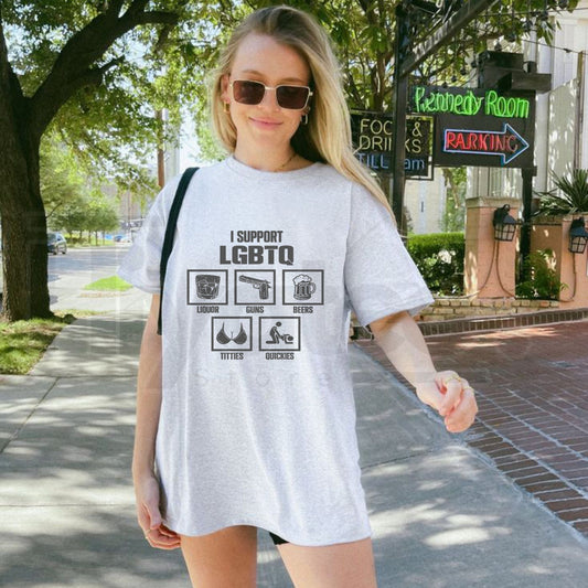 "I Support LGBTQ" Funny Acronym Parody – Premium 100% Cotton Unisex Tee - Hiyatee