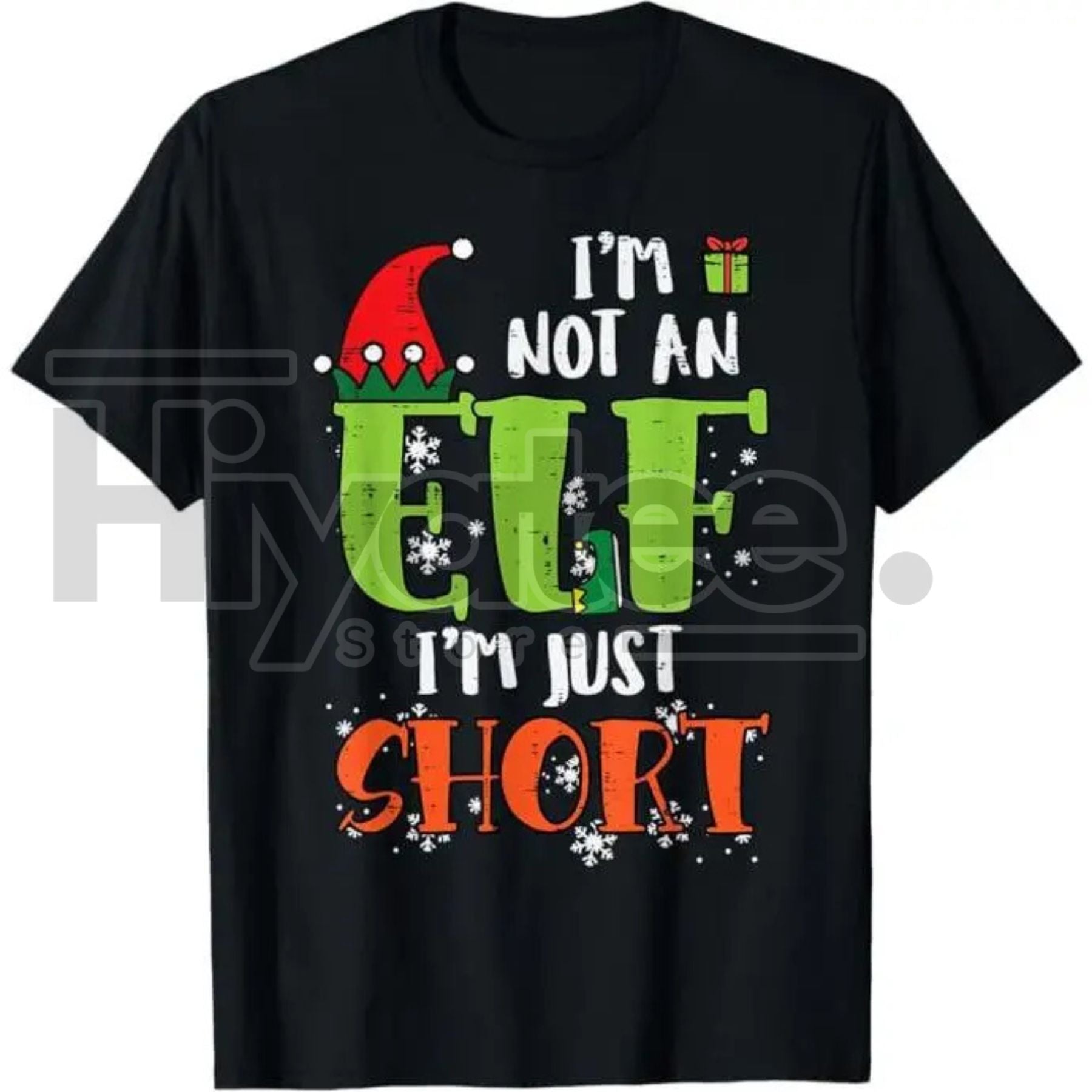 "I'm Not An Elf Just Short" Funny Christmas T-Shirt – Xmas Men Women Kids Tee - Hiyatee