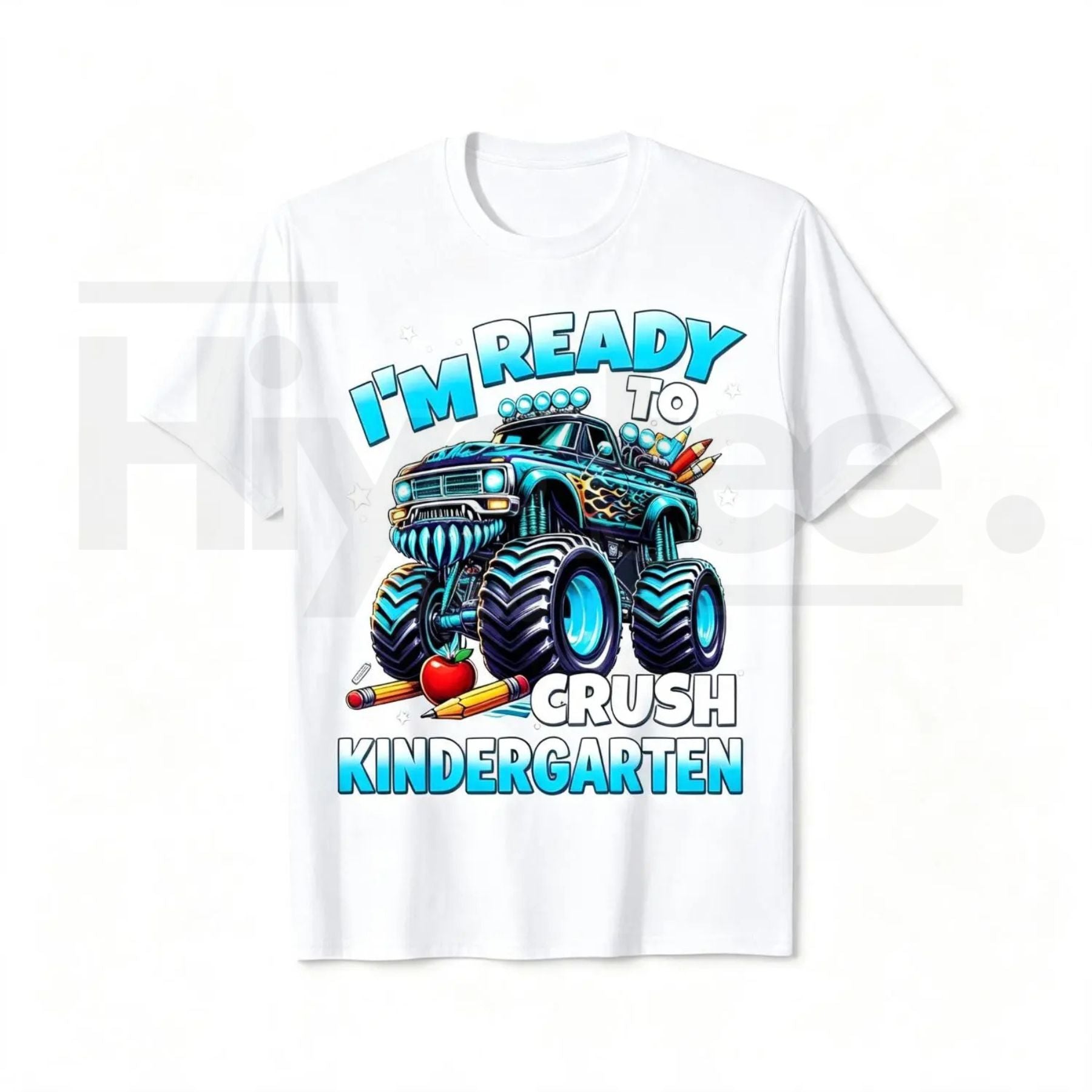 I'm Ready to Crush Kindergarten T-Shirt | Monster Truck Back to School Kids Tee - Hiyatee