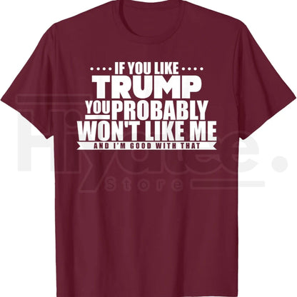 If You Like Trump You Won't Like Me T-Shirt – Funny Political Graphic Tee - Hiyatee