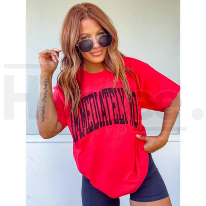 Immediately No T-Shirt – Minimalist Word Graphic Tee, Casual Modern Streetwear Unisex Shirt - Hiyatee