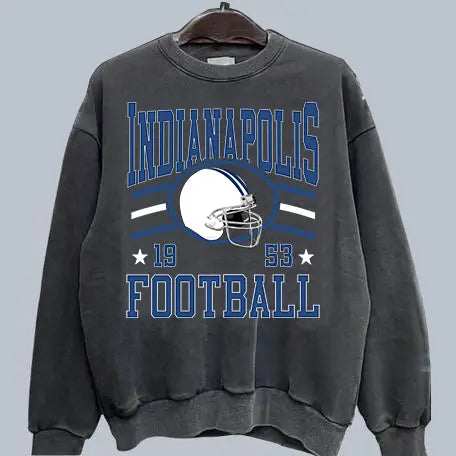 Vintage Team Football Oversized 90s Dark Heather Sweatshirt Retro Sport Tee