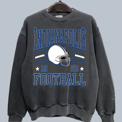 Vintage Team Football Oversized 90s Dark Heather Sweatshirt Retro Sport Tee