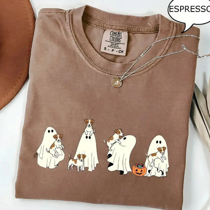 Comfort Colors Custom Dog Halloween Shirt Ghost Boba Tea Funny Dog Gift Tee