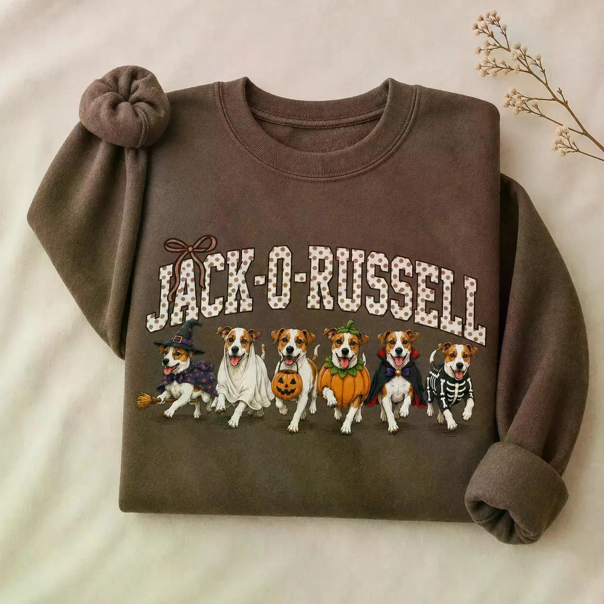 Dark Chocolate 30+ Halloween Dog Breeds Sweatshirt – Spooky Season Dog Mom Crewneck, Cozy Autumn Dog Lover Pullover