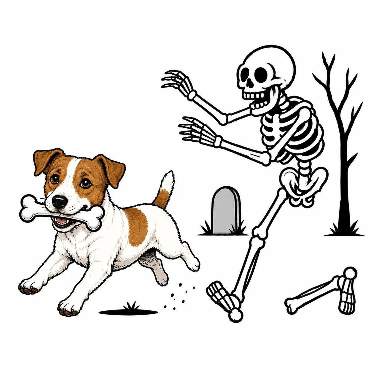 Comfort Colors 50+ Dog Breeds Halloween Skeleton Tee