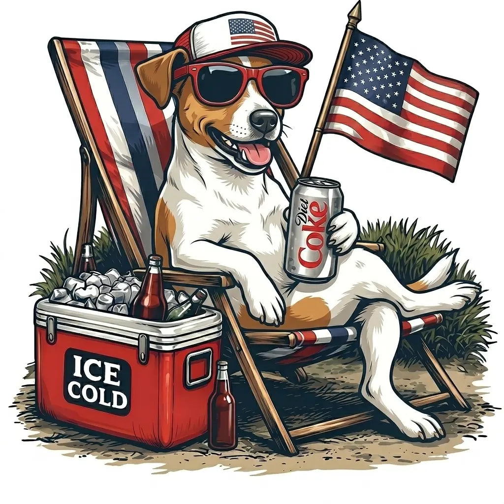 Comfort Colors® Funny 4th of July Dog Shirt – Retro Labrador Diet Coke Patriotic Tee