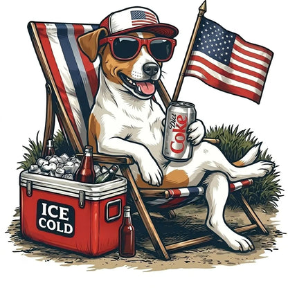 Comfort Colors® Funny 4th of July Dog Shirt – Retro Labrador Diet Coke Patriotic Tee