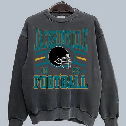 Vintage Team Football Oversized 90s Dark Heather Sweatshirt Retro Sport Tee
