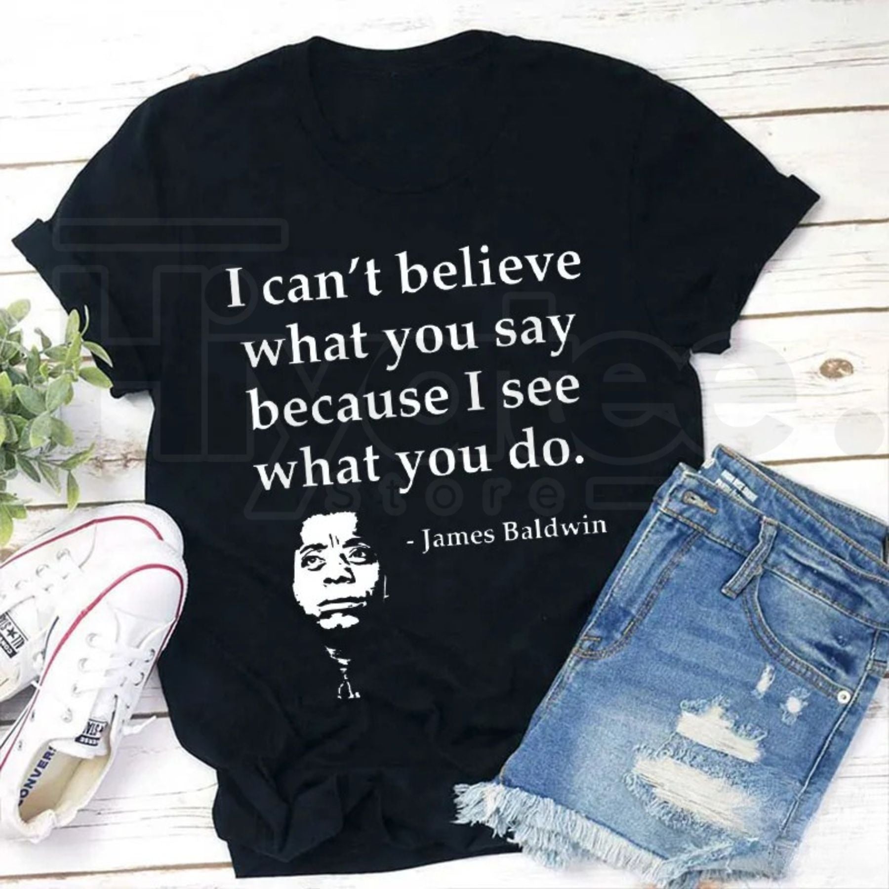 James Baldwin Quote T-Shirt – Summer Black Cotton Crew Neck Tee - Hiyatee