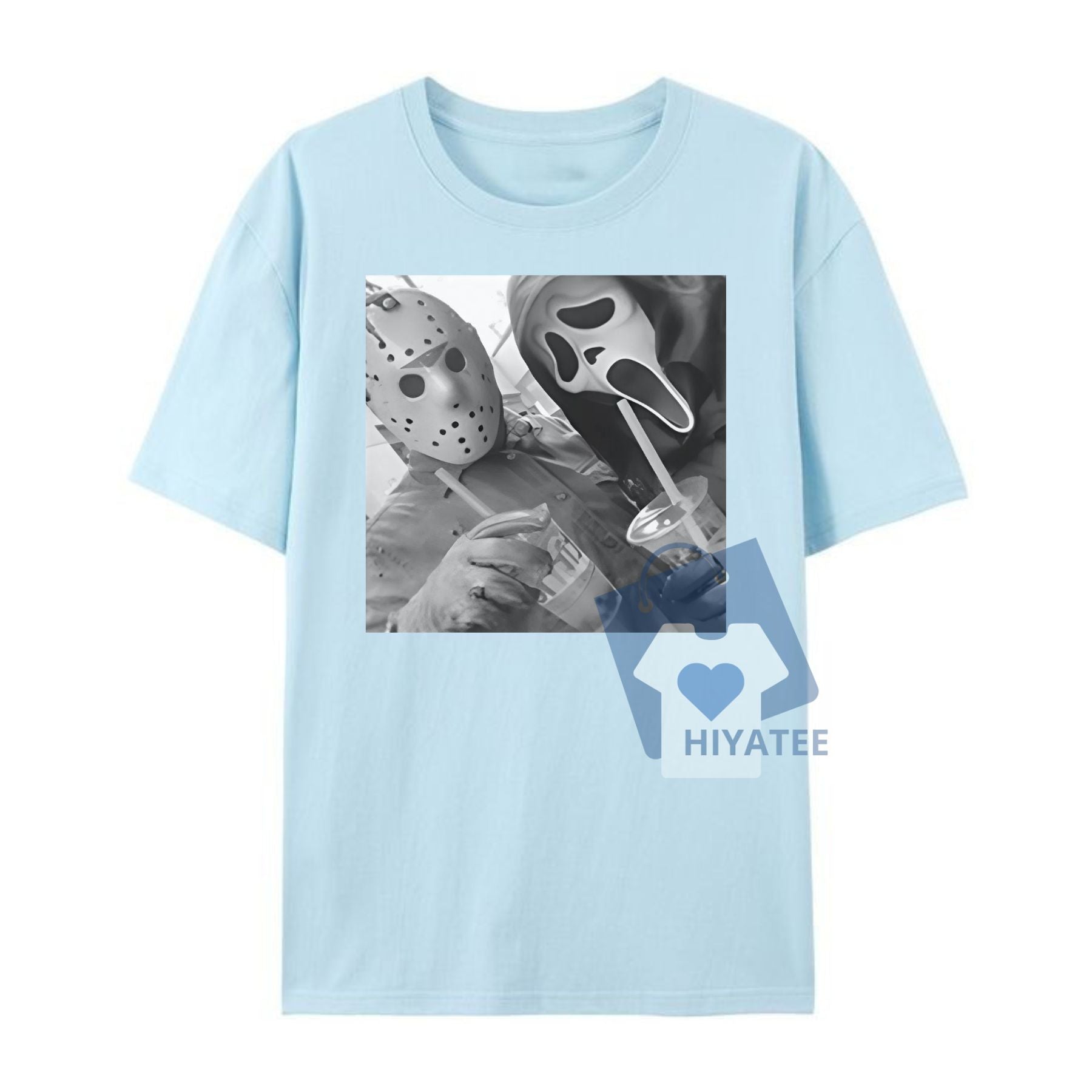 Jason & Ghostface Halloween T-Shirt – Funny Y2K Horror Graphic Tee, Unisex 90s Style Top-Hiyatee