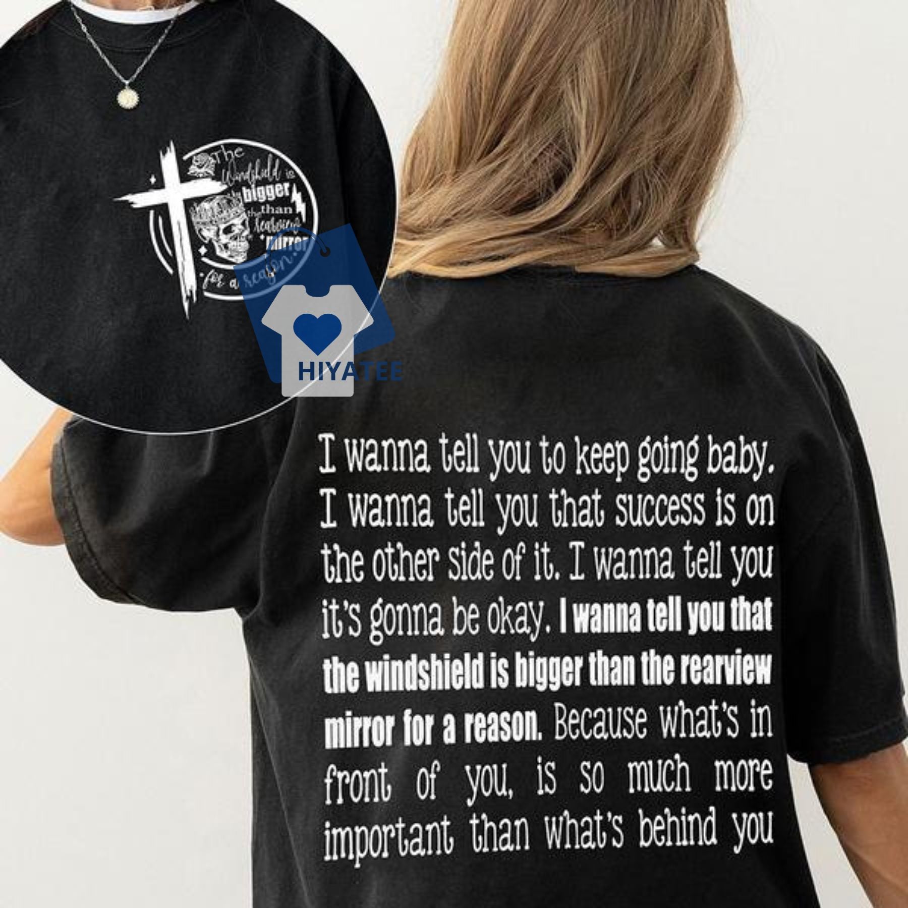 Jelly Roll Tee – “The Windshield Is Bigger Than The Rearview Mirror” Motivational Graphic Shirt-Hiyatee