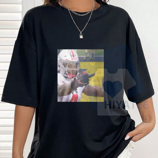 Jeremiah Smith Flips Off Michigan Fan T-Shirt – Football Tee Gift for Unisex - Hiyatee