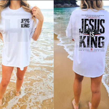 Jesus Is King T-Shirt – Classic Christian Faith Praise & Worship Graphic Tee - Hiyatee