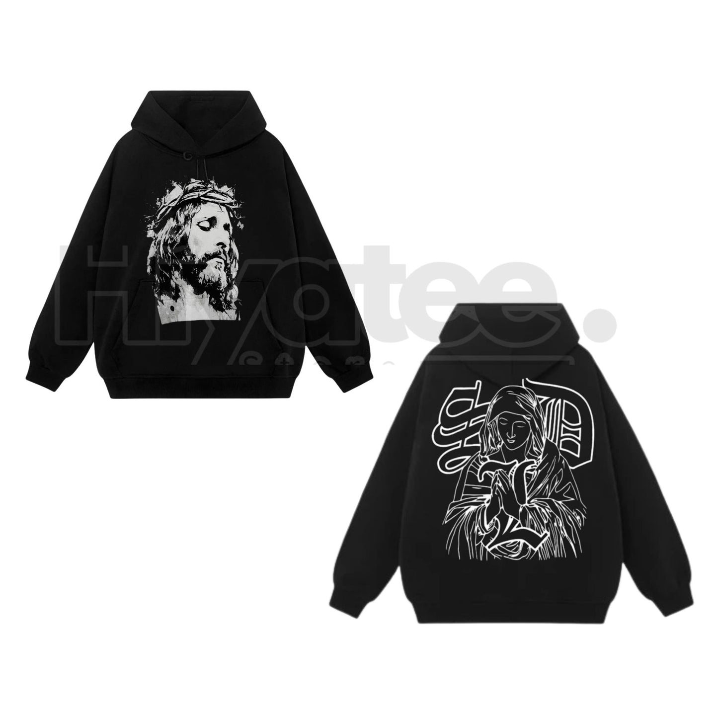 Jesus Streetwear Hoodie – Minimalist Christian Faith Pullover, Unisex Religious Apparel - Hiyatee