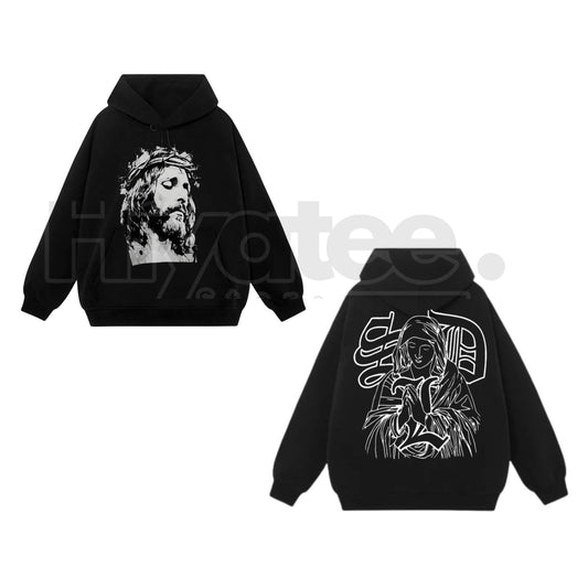 Jesus Streetwear Hoodie – Minimalist Christian Faith Pullover, Unisex Religious Apparel - Hiyatee