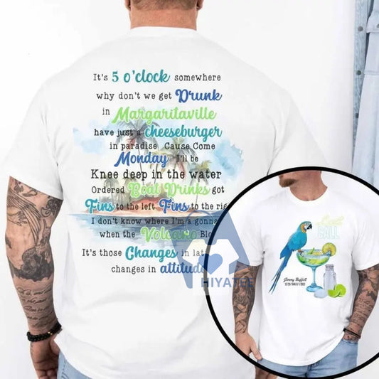 Jimmy B. Double-Sided Margaritaville Shirt – Outlaw Country Music T-Shirt, Unisex Cotton Buffett Merch-Hiyatee