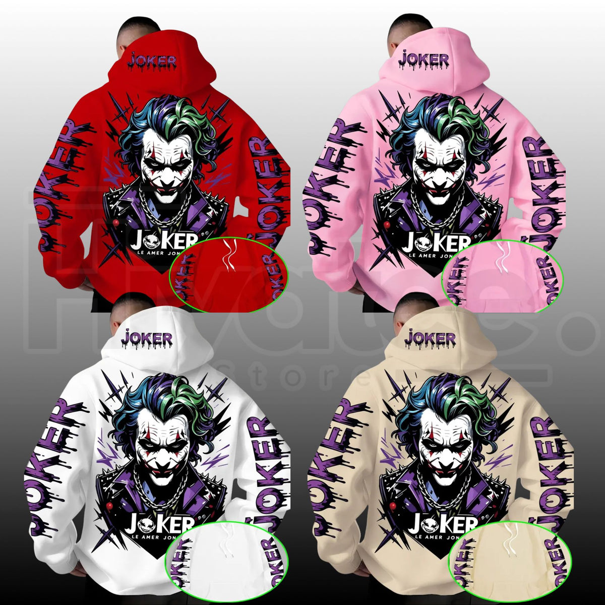 Joker Graphic Hoodie – Vintage Dark Aesthetic Pullover - Hiyatee