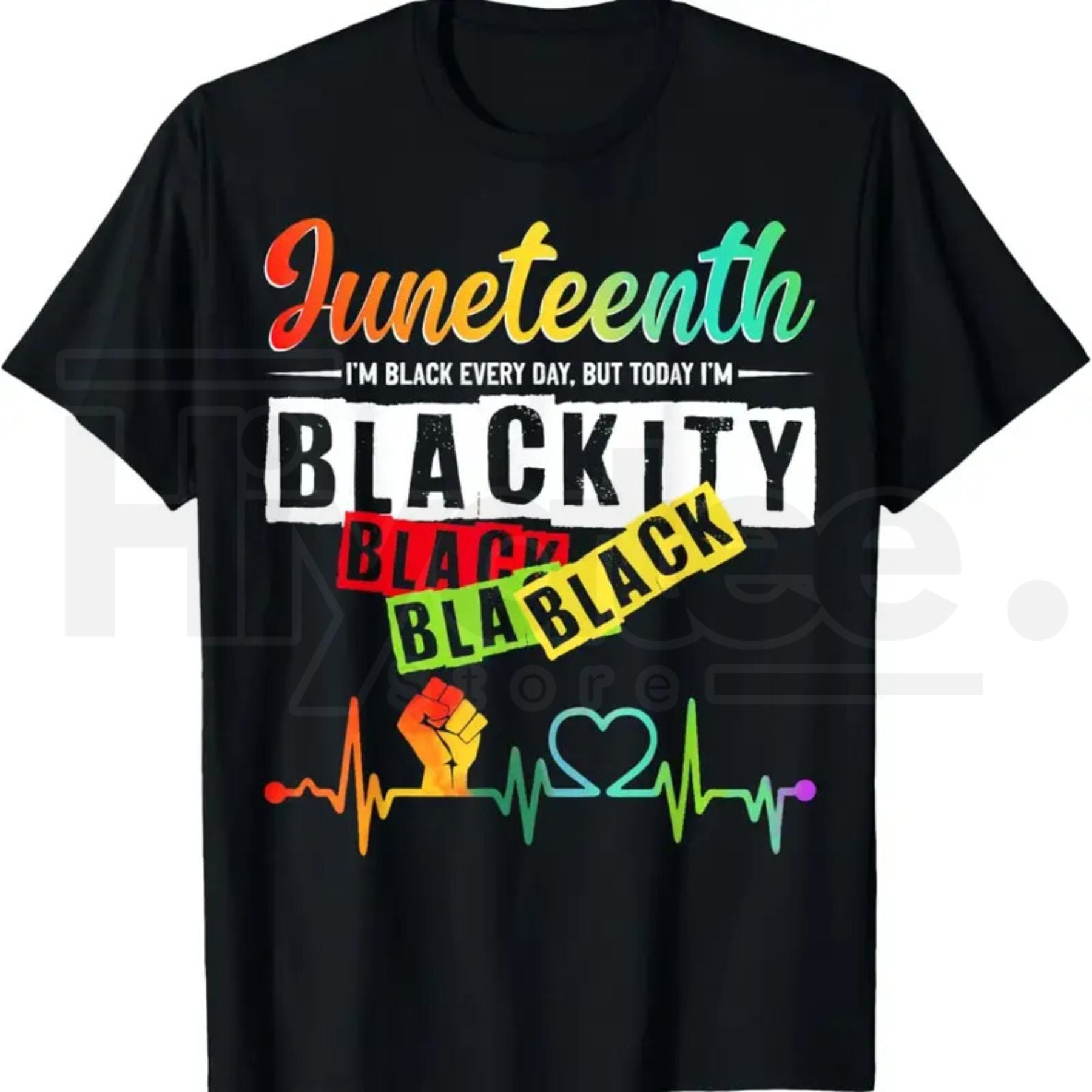 Juneteenth Blackity Black Black T-Shirt - Hiyatee