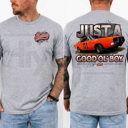 Just A Good Ol’ Boy General Lee 01 T-Shirt – Dukes of Hazzard 1979 2-Sided Retro Shirt, Classic TV Show Gift for Him - Hiyatee
