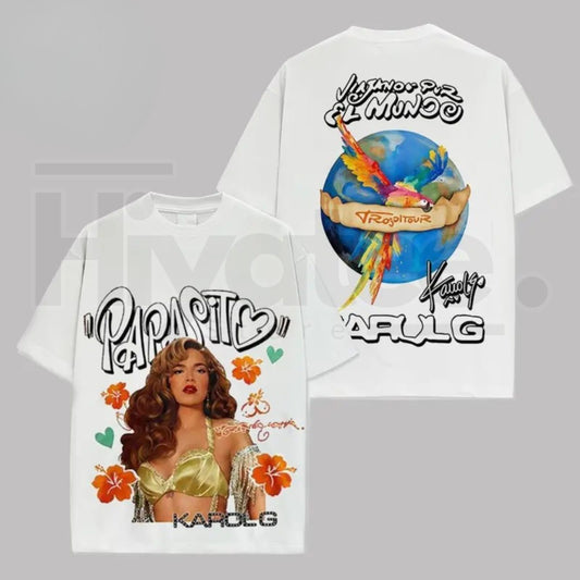 "Karol G: Tropitour 2026" – Viajando Por El Mundo Vintage Graphic Top - Hiyatee