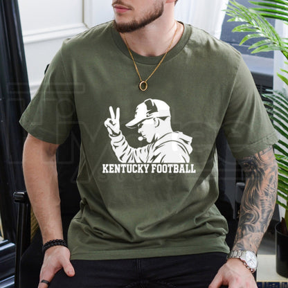 Kentucky Football Two-Finger Coach T-Shirt – Blue Wildcats Game Day Fan Tee - Hiyatee