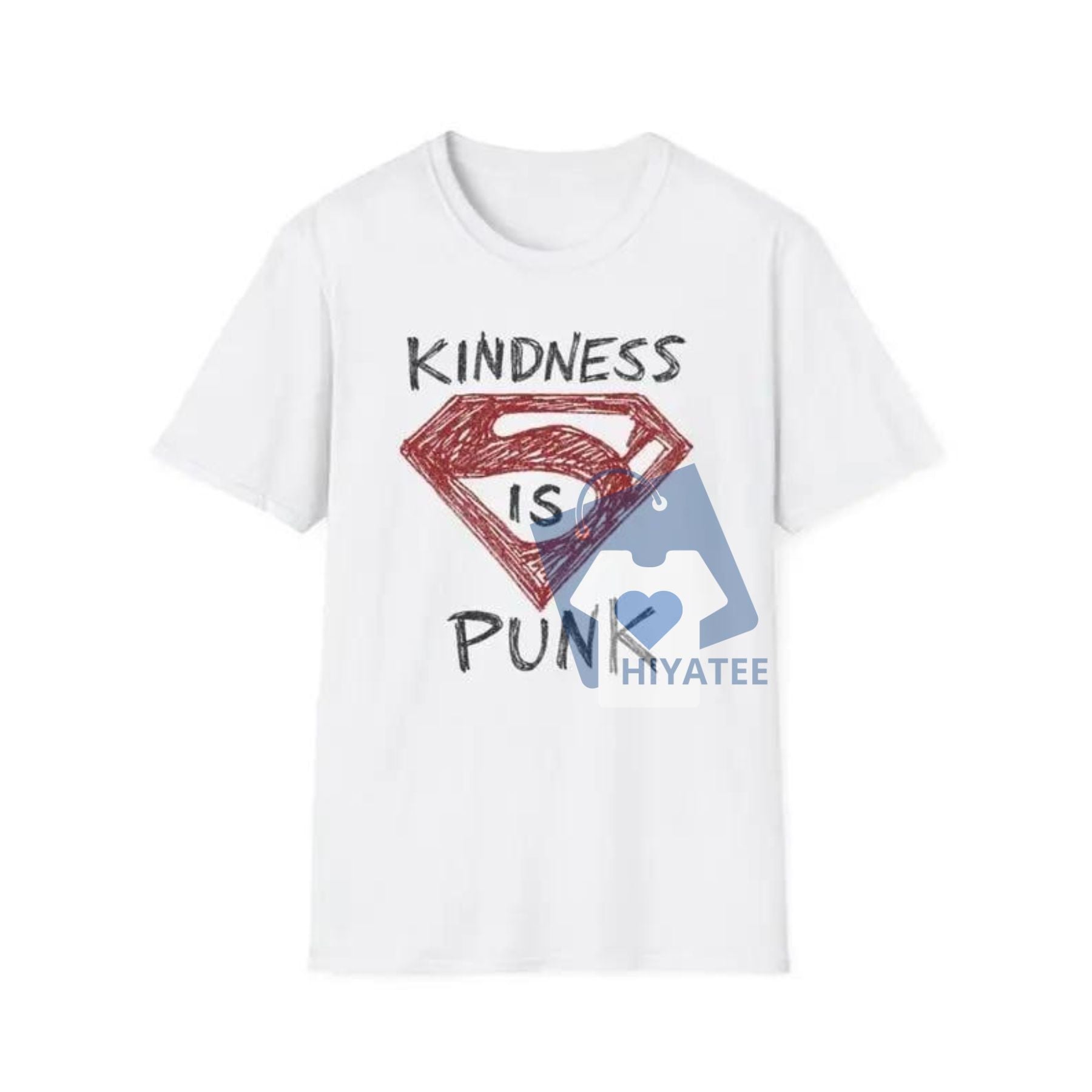 Kindness Is Punk Superman T-Shirt – Motivational Graphic Tee for Rebels & Heroes-Hiyatee