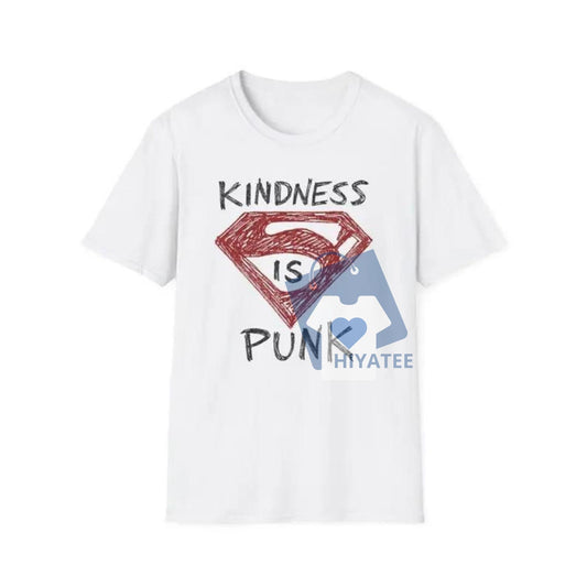 Kindness Is Punk Superman T-Shirt – Motivational Graphic Tee for Rebels & Heroes-Hiyatee