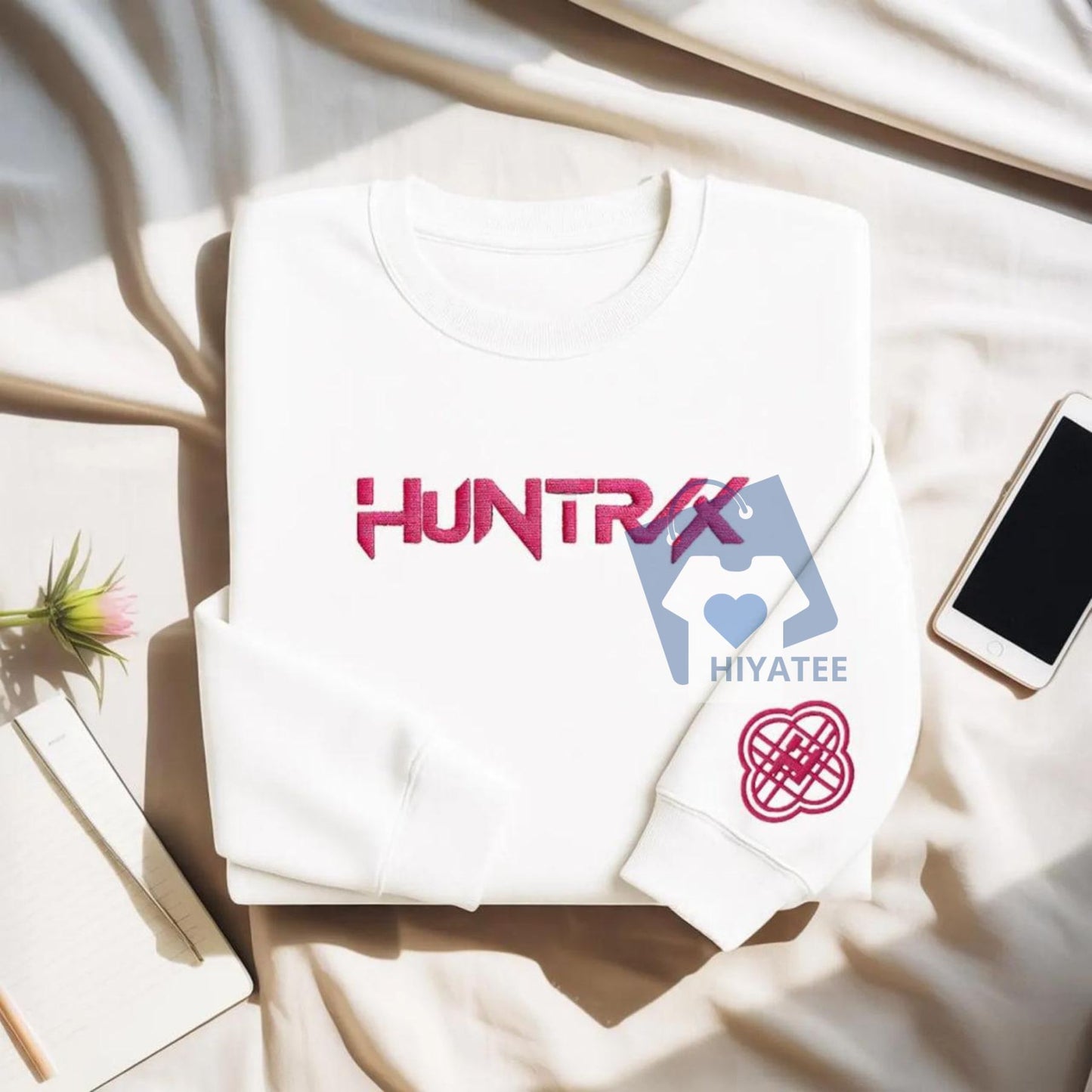 Kpop Hunters Embroidered Sweatshirt – Huntrix Rumi Mira Zoey Pullover, Kpop Fan Gift for Women-Hiyatee