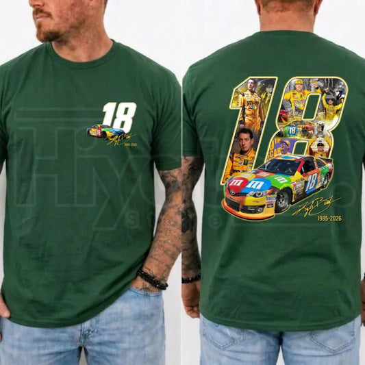 Kyle Busch 18 Tribute T-Shirt – Rowdy NASCAR Racing Legend Graphic Tee - Hiyatee