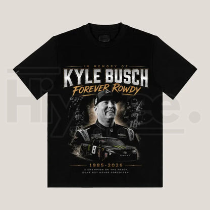 Kyle Busch Forever Rowdy T-Shirt – Vintage NASCAR Racing Fan Graphic Tee - Hiyatee