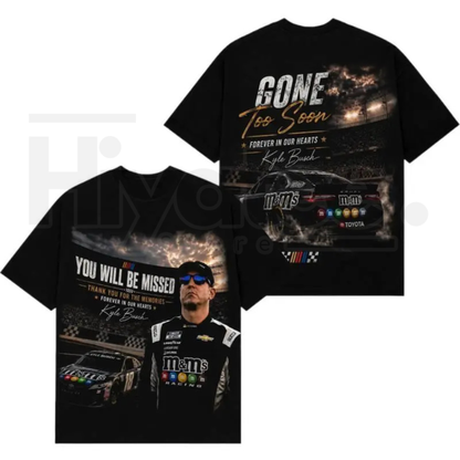 Kyle Busch Outlaw Nation Oversized T-Shirt – Vintage Heavyweight NASCAR Racing Fan Tee - Hiyatee