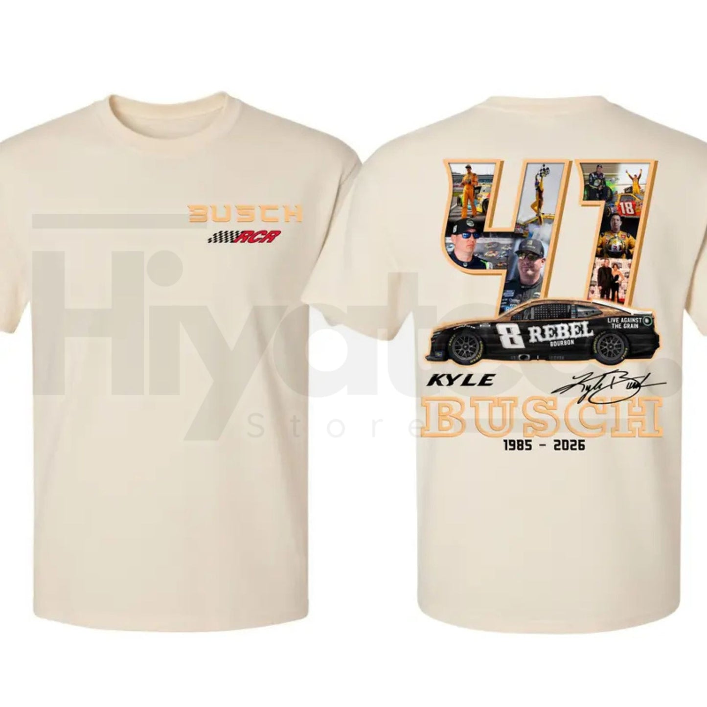 Kyle Busch Rowdy Racing Tribute T-Shirt – Vintage NASCAR Legend Graphic Tee - Hiyatee