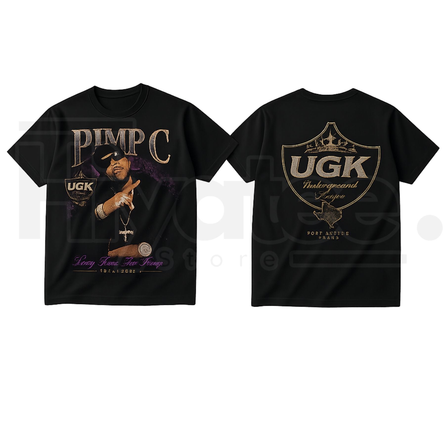 LOCALSAINT Pimp C Long Live The Pimp Heavy Cotton Tee – UGK Houston Rap Streetwear - Hiyatee