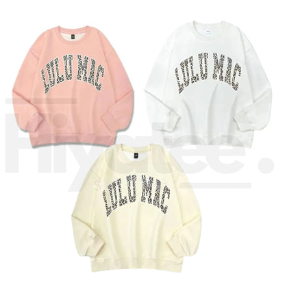 LULUMAC Women's Letter Print Crew Neck Sweatshirt – Casual Cozy Long Sleeve Pullover - Hiyatee