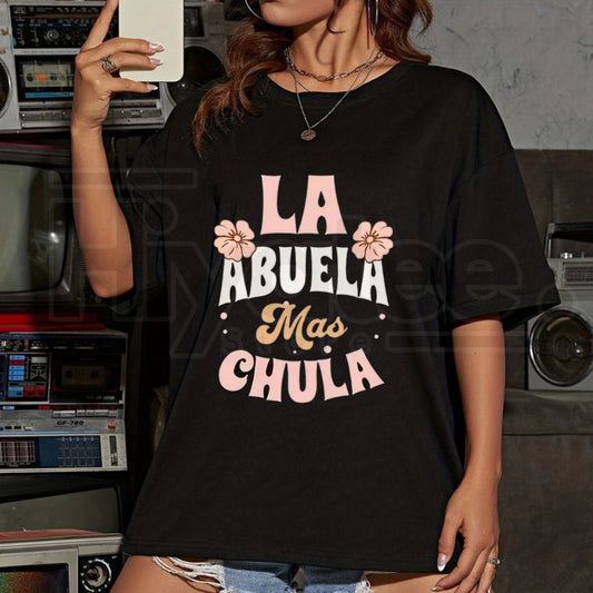"La Mejor Abuela" Ultra Cute Spanish Grandmother – New Year Casual Soft Short Sleeve - Hiyatee