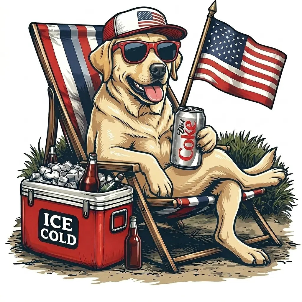 Comfort Colors® Funny 4th of July Dog Shirt – Retro Labrador Diet Coke Patriotic Tee