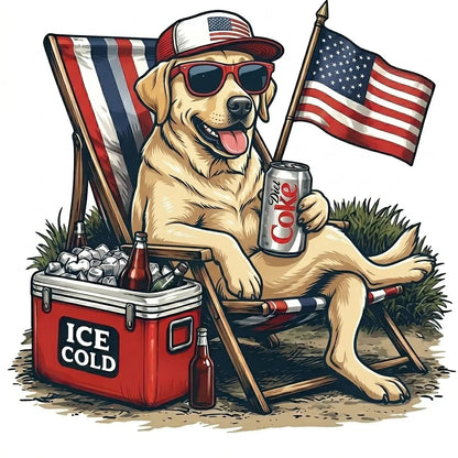 Comfort Colors® Funny 4th of July Dog Shirt – Retro Labrador Diet Coke Patriotic Tee
